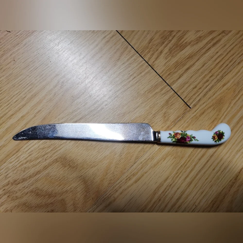 Royal Albert Old Country Roses Cake Knife Made In England Bone China